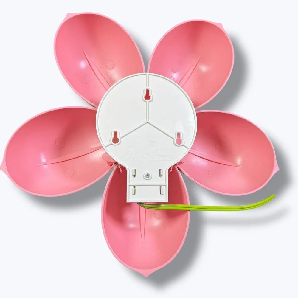 Vintage IKEA Smila Blomma Light Pink Flower Wall Lamp Night Light Hanging 14